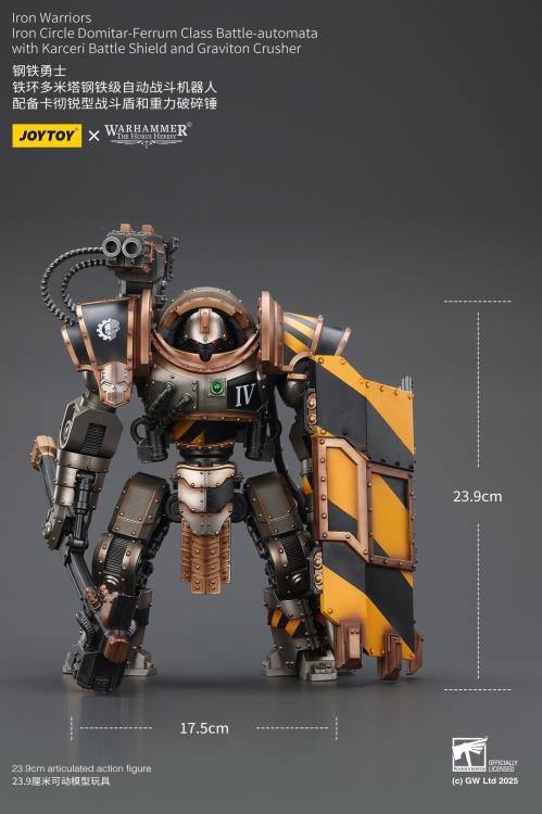 Warhammer 40K Iron Warriors Iron Circle Domitar-Ferrum Class Battle-automata with Karceri Battle Shield and Graviton Crusher 1/18 Scale Action Figure Gallery Image 17