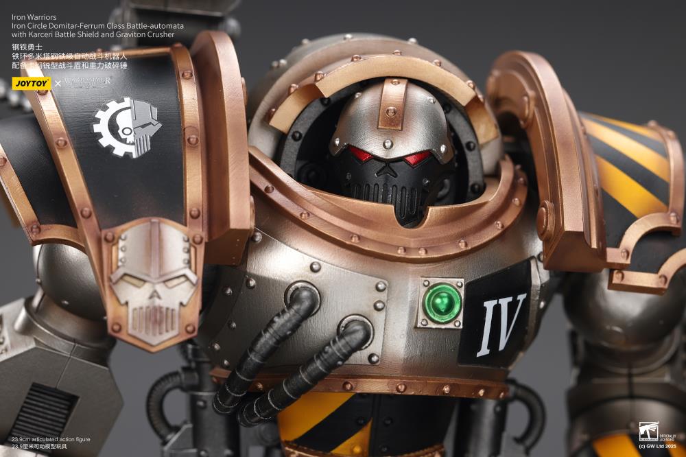 Warhammer 40K Iron Warriors Iron Circle Domitar-Ferrum Class Battle-automata with Karceri Battle Shield and Graviton Crusher 1/18 Scale Action Figure Gallery Image 14