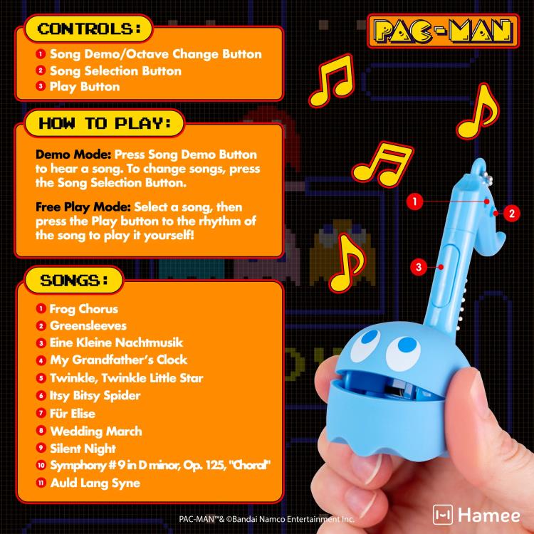 Pac-Man Otamatone Melody Inky Musical Instrument Keychain Gallery Image 6