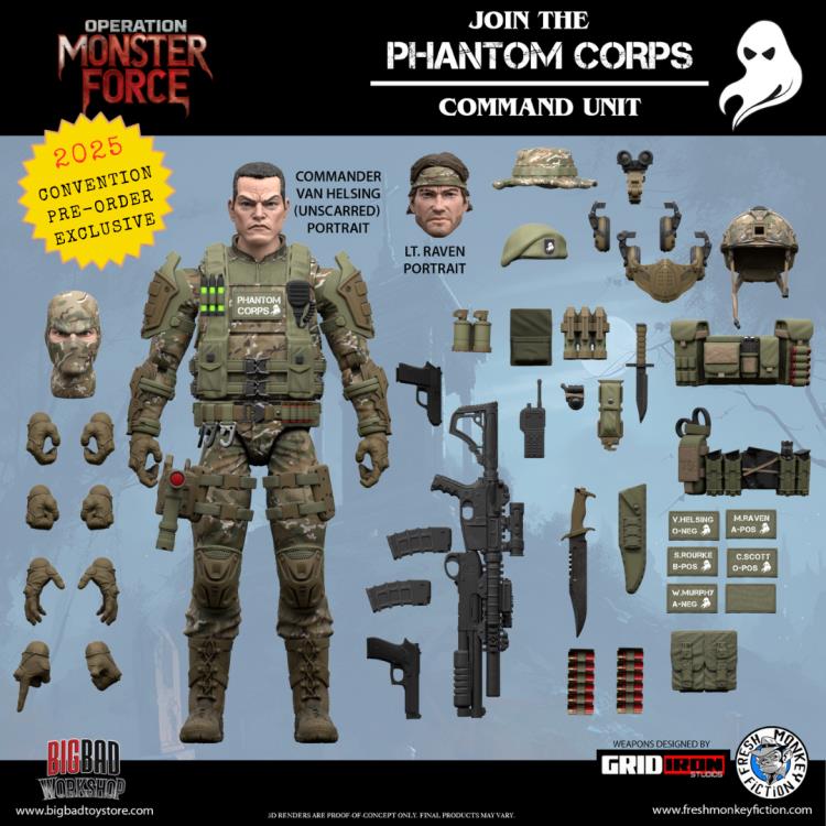 Operation: Monster Force Season Zero Phantom Corps Command Unit 1/12 Scale 2025 Convention Exclusive Action Figure Gallery Image 10