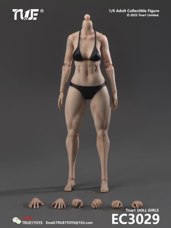 True1 Female Medium Bust Muscular Legs (Light Wheat Skin) 1/6 Scale Articulated Figure Body Gallery Image 3