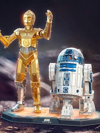 Star Wars 4D Build C-3PO & R2-D2 Model Kit with Stand