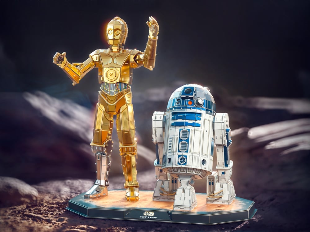 Star Wars 4D Build C-3PO & R2-D2 Model Kit with Stand