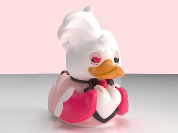 TUBBZ Hazbin Hotel – Figura Coleccionable De Angel Dust En Versión Pato Cosplay De Vinilo, 9 Cm, Con Bañera Apilable