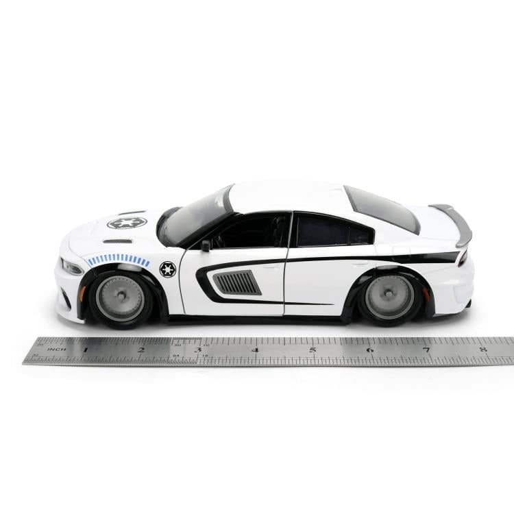 Star Wars Hollywood Rides Die-Cast Stormtrooper Figurine & 2021 Dodge Charger SRT Hellcat 1/24 Scale Model Gallery Image 6