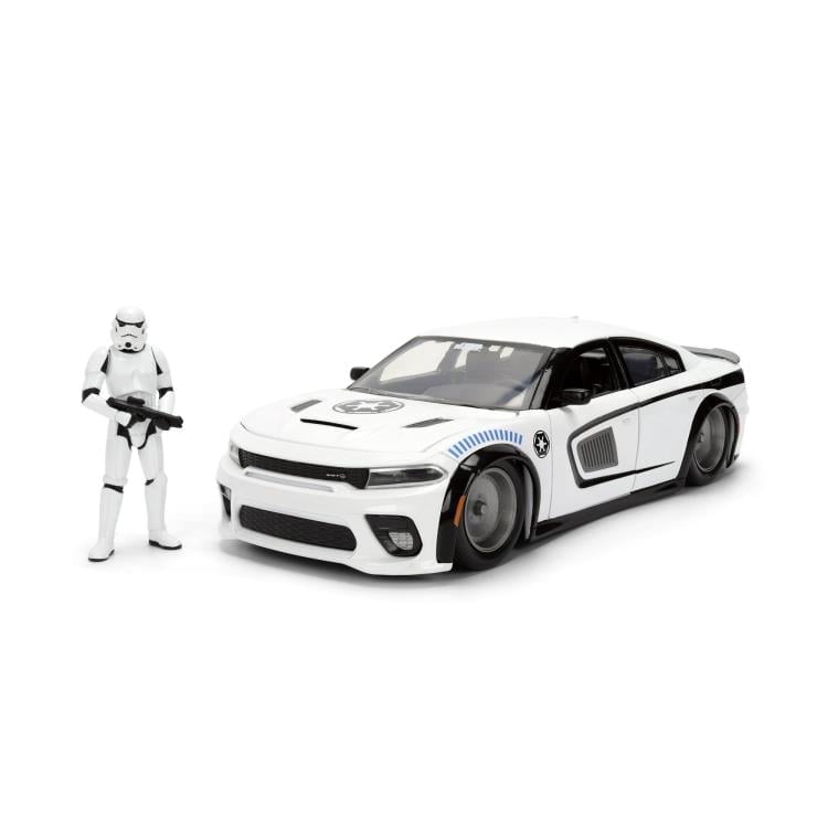 Star Wars Hollywood Rides Die-Cast Stormtrooper Figurine & 2021 Dodge Charger SRT Hellcat 1/24 Scale Model Gallery Image 7