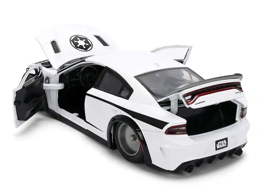 Star Wars Hollywood Rides Die-Cast Stormtrooper Figurine & 2021 Dodge Charger SRT Hellcat 1/24 Scale Model Gallery Image 4
