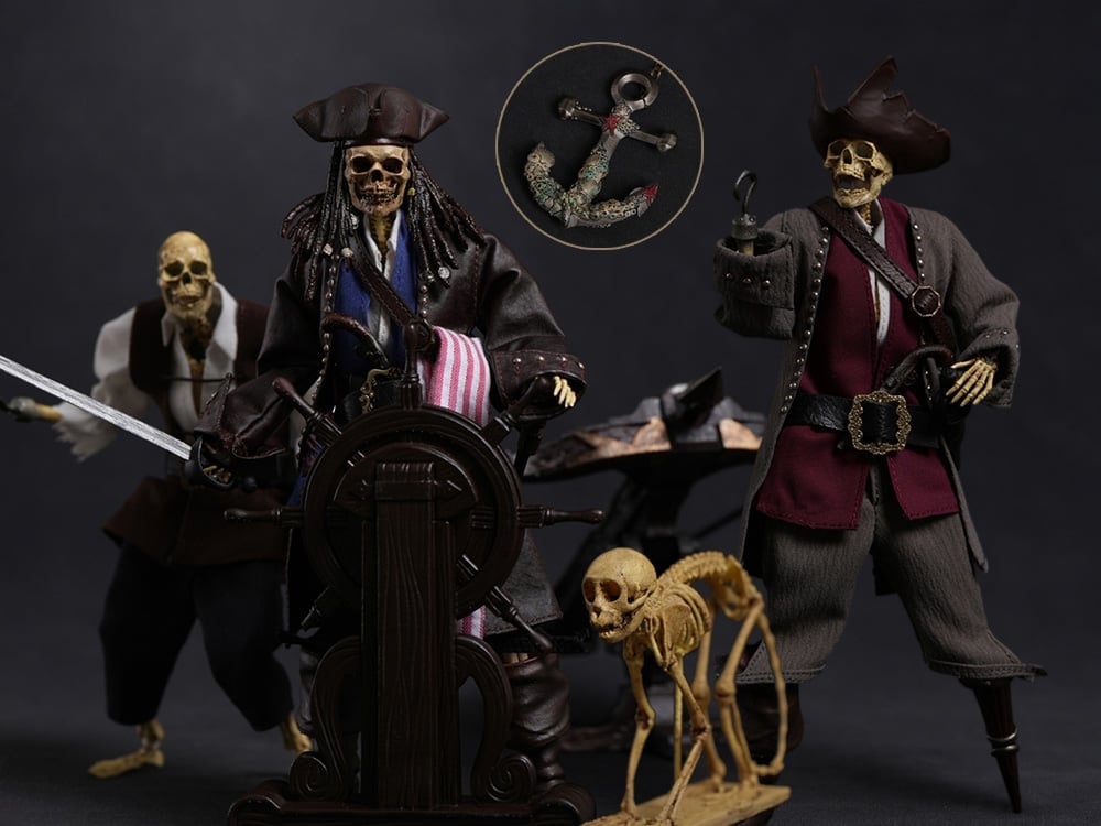 Palm Elf Series Skeleton Pirate Trio Exclusive Edition 1/12 Scale Action Figure Set Gallery Image 1