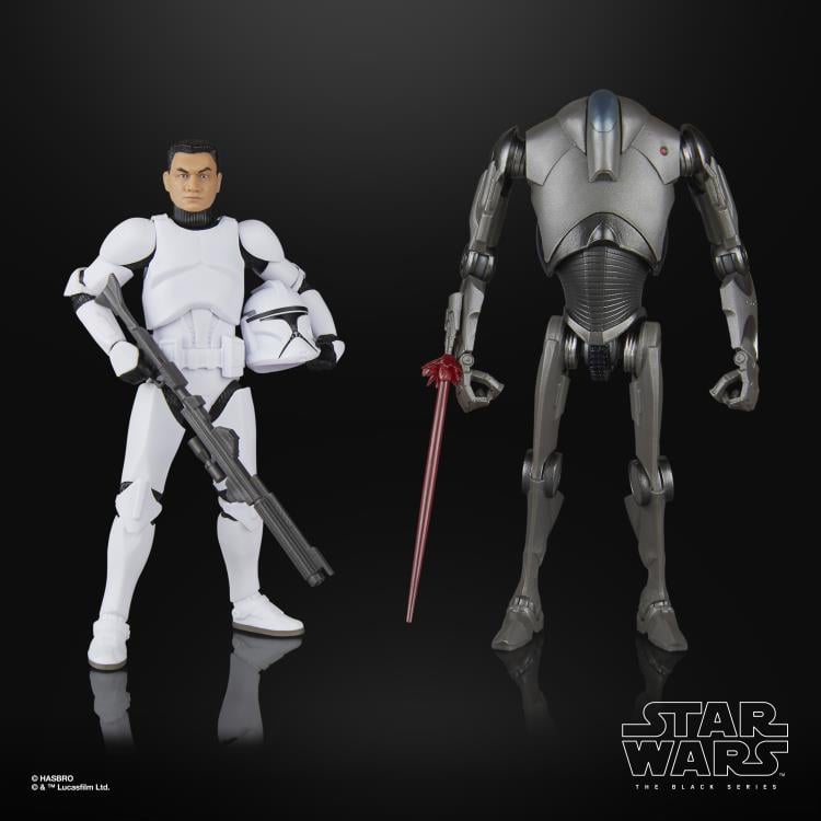 Star Wars: The Black Series Phase 1 Clone Trooper and Super Battle Droid Action Figure Two-Pack (Attack of the Clones) Gallery Image 4