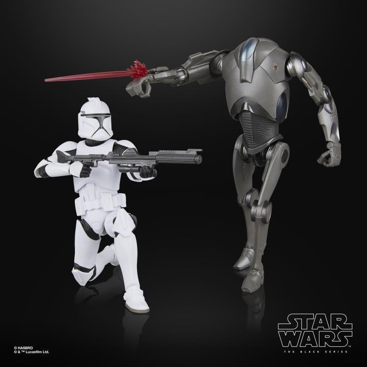 Star Wars: The Black Series Phase 1 Clone Trooper and Super Battle Droid Action Figure Two-Pack (Attack of the Clones) Gallery Image 5