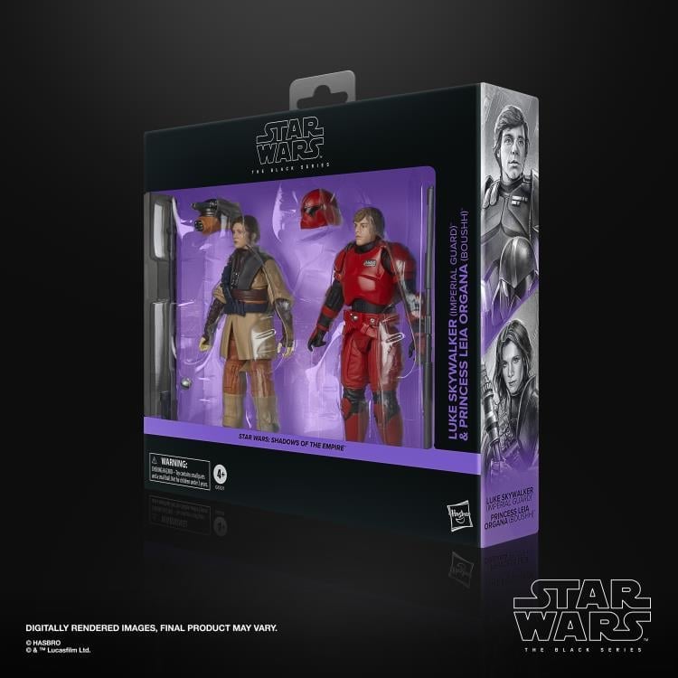 Star Wars: The Black Series Luke Skywalker (Imperial Guard) and Princess Leia Organa (Boushh) Action Figure Two-Pack (Shadows of the Empire) Gallery Image 20