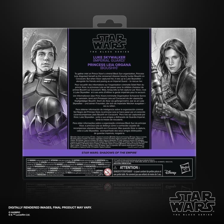 Star Wars: The Black Series Luke Skywalker (Imperial Guard) and Princess Leia Organa (Boushh) Action Figure Two-Pack (Shadows of the Empire) Gallery Image 21