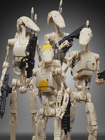 Star Wars: The Vintage Collection Battle Droid Build Up Action Figure Four-Pack (The Phantom Menace) Gallery Image 2