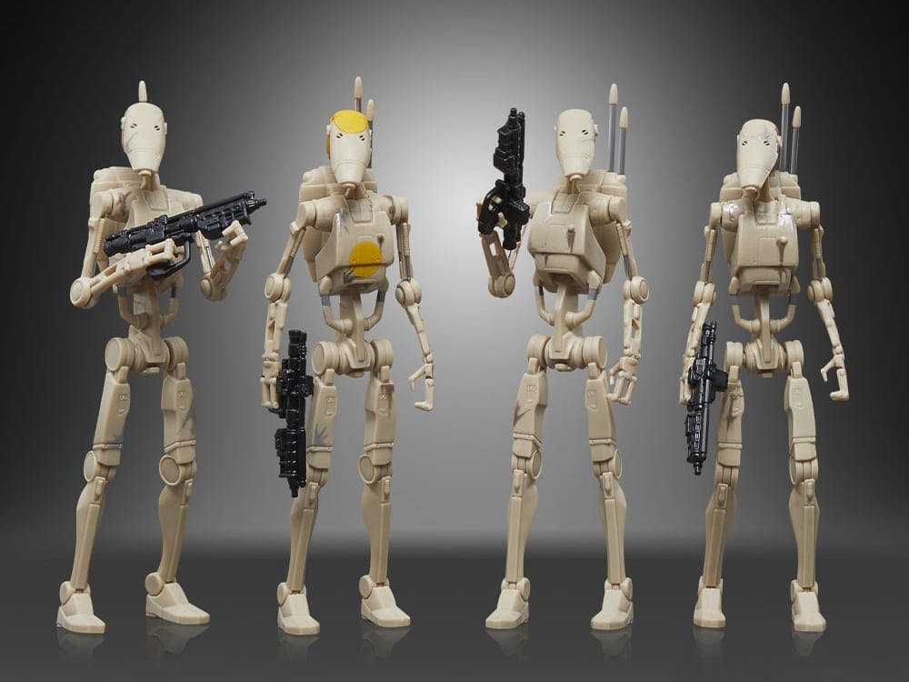 Star Wars: The Vintage Collection Battle Droid Build Up Action Figure Four-Pack (The Phantom Menace) Gallery Image 1