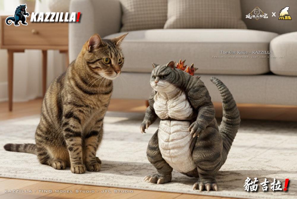 Kazzilla: King of Tiger Flames Tabby (Light-Up Version) Statue
