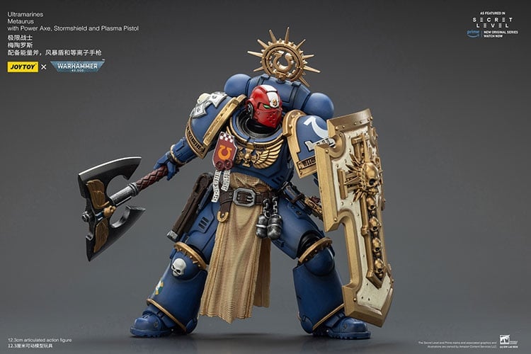 Warhammer 40,000 Ultramarines Metaurus with Power Axe, Stormshield and Plasma Pistol 1/18 Scale Action Figure Gallery Image 6