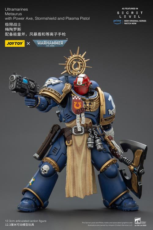 Warhammer 40,000 Ultramarines Metaurus with Power Axe, Stormshield and Plasma Pistol 1/18 Scale Action Figure Gallery Image 9
