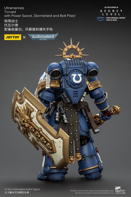 Warhammer 40,000 Ultramarines Torvald with Power Sword, Stormshield and Bolt Pistol 1/18 Scale Action Figure Gallery Image 5