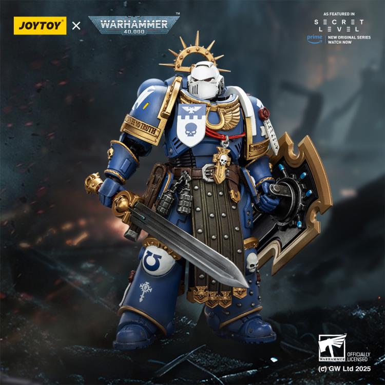 Warhammer 40,000 Ultramarines Torvald with Power Sword, Stormshield and Bolt Pistol 1/18 Scale Action Figure Gallery Image 3