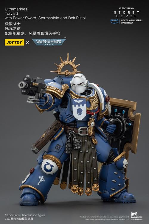 Warhammer 40,000 Ultramarines Torvald with Power Sword, Stormshield and Bolt Pistol 1/18 Scale Action Figure Gallery Image 11