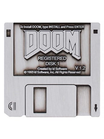 Image of Doom Floppy Disk Limited Edition Pin Badge