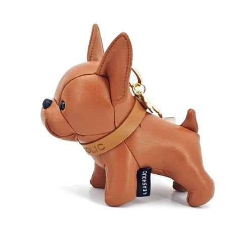 Leasholic Bulldog (Brown) Leather Plush Charm Gallery Image 3