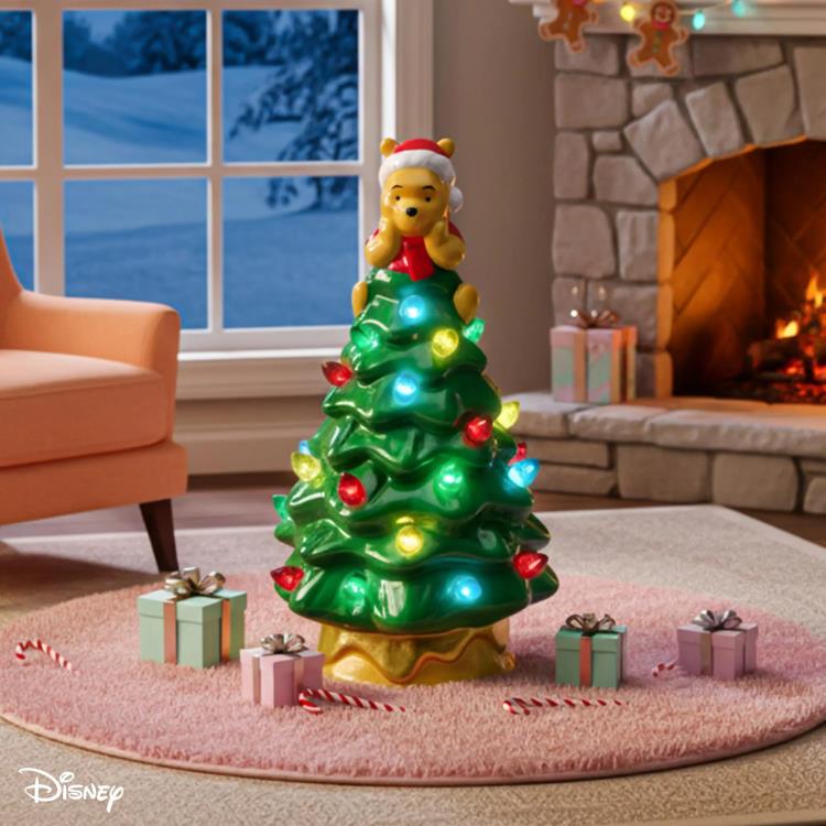 Disney Winnie The Pooh クリスマスツリーセット Winnie the Pooh Ceramic Light-Up Christmas Tree