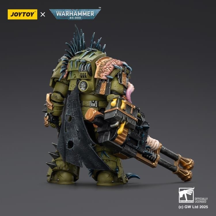 Warhammer 40,000 Death Guard Blightlord Terminator (Ver. 1) with Reaper Autocannon and Bubotic Blades 1/18 Scale Action Figure Gallery Image 8