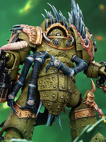 Warhammer 40,000 Death Guard Blightlord Terminator (Ver. 1) with Reaper Autocannon and Bubotic Blades 1/18 Scale Action Figure Gallery Image 2