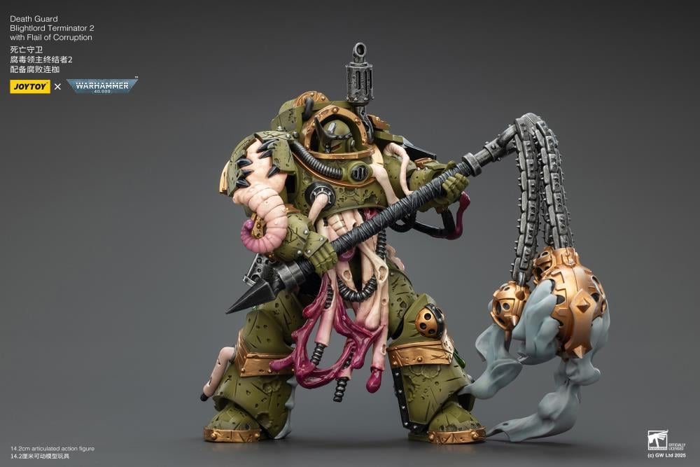Warhammer 40,000 Death Guard Blightlord Terminator (Ver. 2) with Flail of Corruption 1/18 Scale Action Figure Gallery Image 7