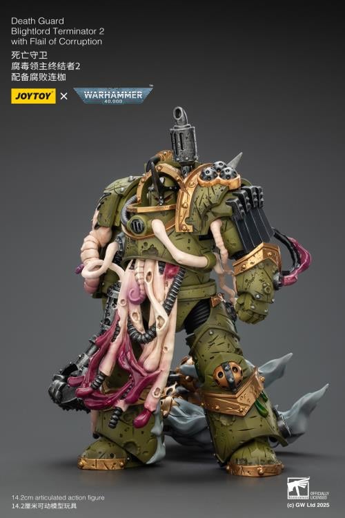 Warhammer 40,000 Death Guard Blightlord Terminator (Ver. 2) with Flail of Corruption 1/18 Scale Action Figure Gallery Image 4