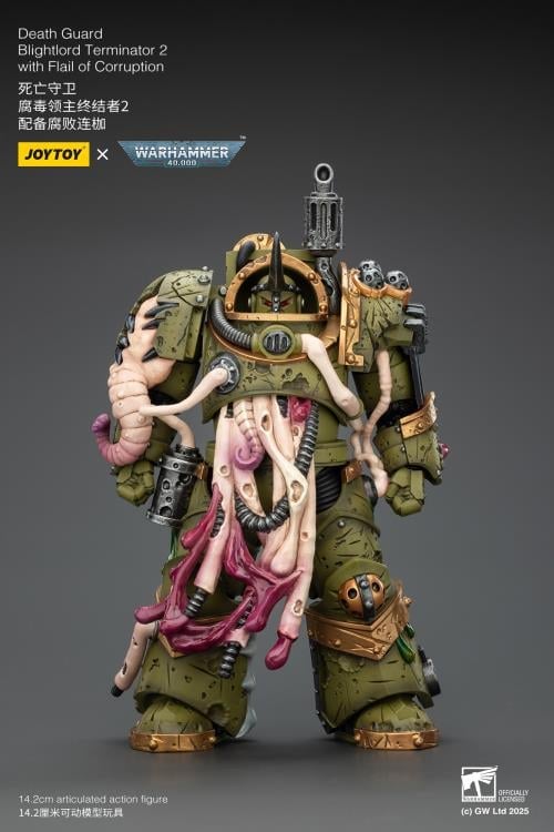 Warhammer 40,000 Death Guard Blightlord Terminator (Ver. 2) with Flail of Corruption 1/18 Scale Action Figure Gallery Image 3