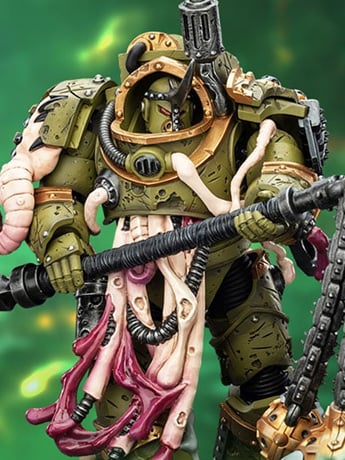 Warhammer 40,000 Death Guard Blightlord Terminator (Ver. 2) with Flail of Corruption 1/18 Scale Action Figure Gallery Image 2