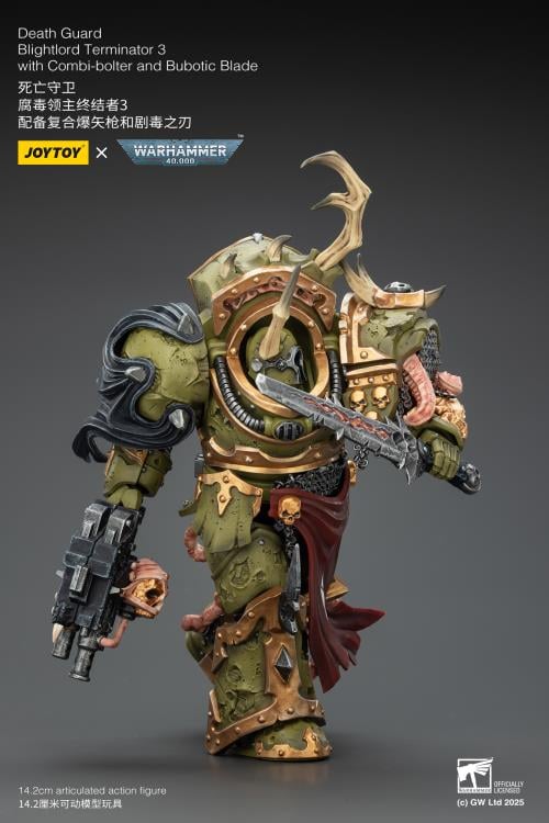 Warhammer 40,000 Death Guard Blightlord Terminator (Ver. 3) with Combi-bolter and Bubotic Blade 1/18 Scale Action Figure Gallery Image 9