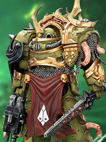 Warhammer 40,000 Death Guard Blightlord Terminator (Ver. 3) with Combi-bolter and Bubotic Blade 1/18 Scale Action Figure Gallery Image 2