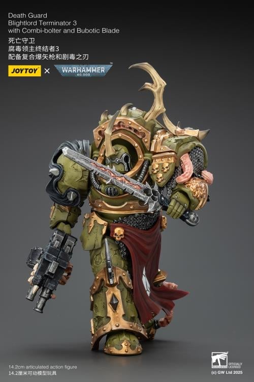 Warhammer 40,000 Death Guard Blightlord Terminator (Ver. 3) with Combi-bolter and Bubotic Blade 1/18 Scale Action Figure Gallery Image 7