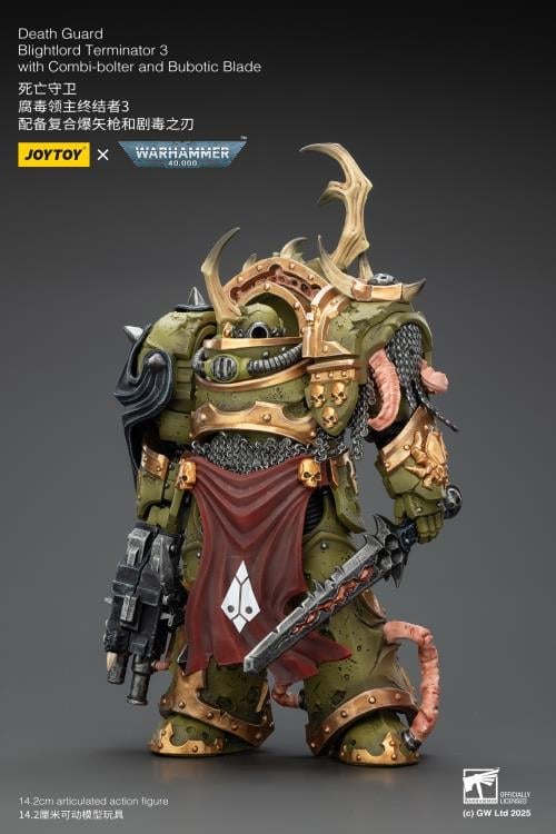 Warhammer 40,000 Death Guard Blightlord Terminator (Ver. 3) with Combi-bolter and Bubotic Blade 1/18 Scale Action Figure Gallery Image 8