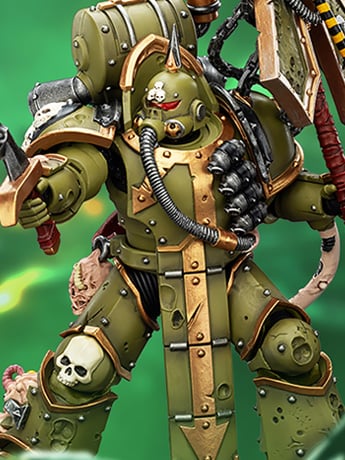 Warhammer 40,000 Death Guard Plague Marine Icon Bearer with Boltgun and Plague Knife 1/18 Scale Action Figure Gallery Image 2