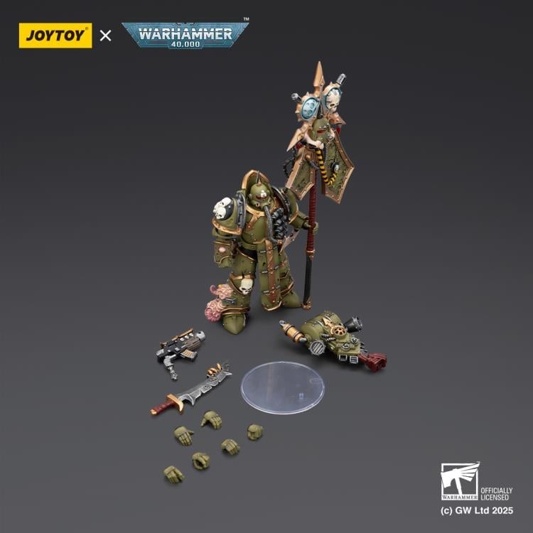 Warhammer 40,000 Death Guard Plague Marine Icon Bearer with Boltgun and Plague Knife 1/18 Scale Action Figure Gallery Image 9