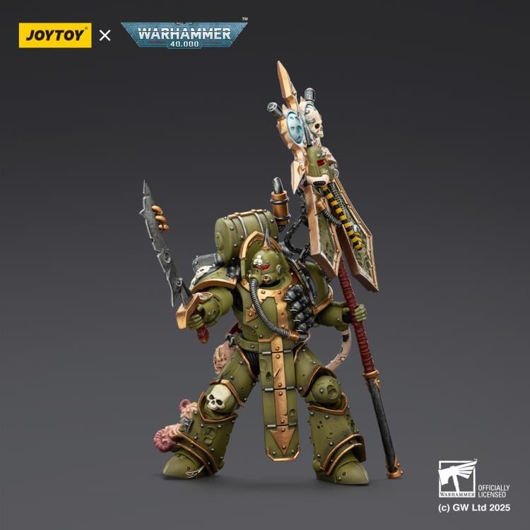 Warhammer 40,000 Death Guard Plague Marine Icon Bearer with Boltgun and Plague Knife 1/18 Scale Action Figure Gallery Image 7