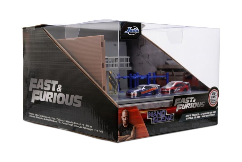 Fast & Furious Nano Scene Han's Garage Scene with 2 Vehicles Gallery Image 13