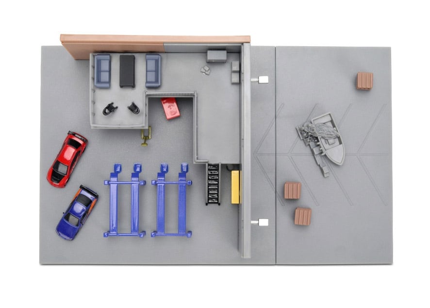 Fast & Furious Nano Scene Han's Garage Scene with 2 Vehicles Gallery Image 6