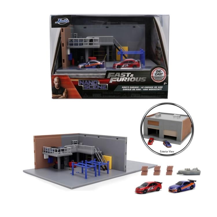 Fast & Furious Nano Scene Han's Garage Scene with 2 Vehicles Gallery Image 14