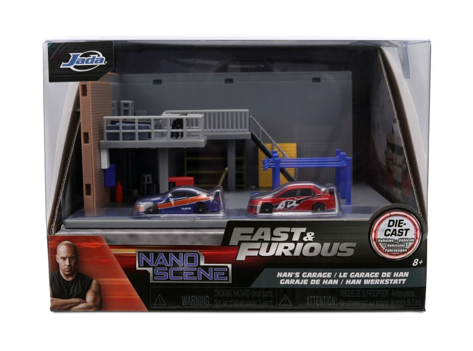 Fast & Furious Nano Scene Han's Garage Scene with 2 Vehicles Gallery Image 12