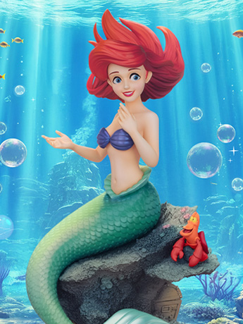 The Little Mermaid Master Craft MC-103 Ariel & Sebastian Limited Edition Statue Gallery Image 2