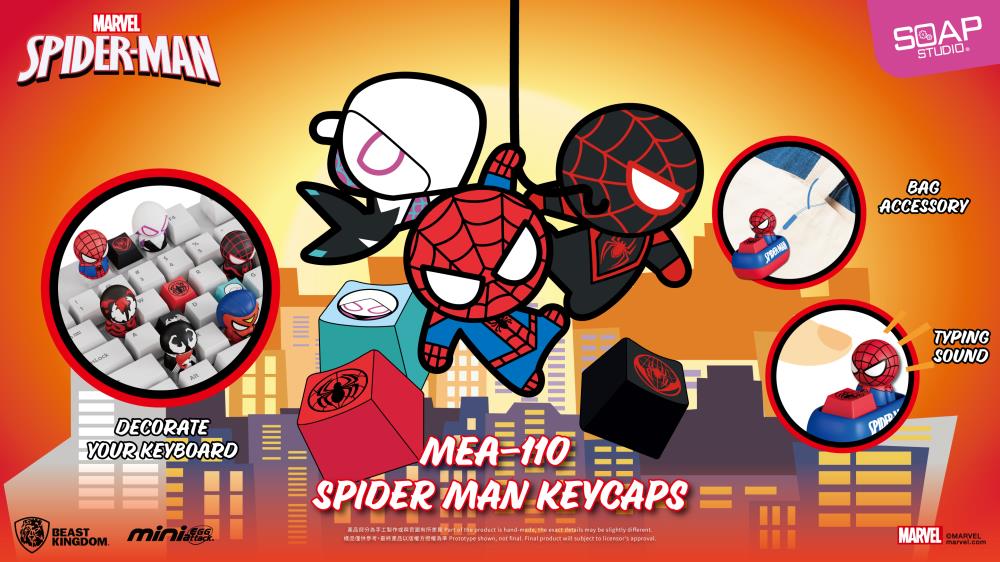 Marvel Mini Egg Attack MEA-110 Spider-Man Keycaps Box of 6 Random Keycaps Gallery Image 7