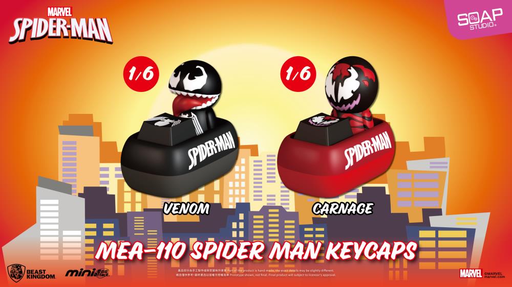 Marvel Mini Egg Attack MEA-110 Spider-Man Keycaps Box of 6 Random Keycaps Gallery Image 6