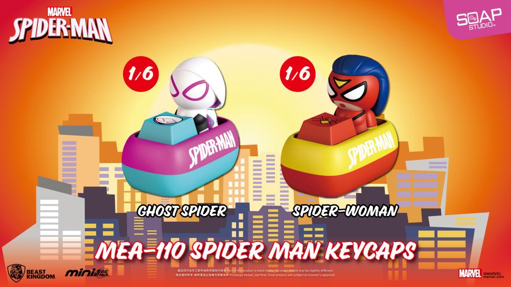 Marvel Mini Egg Attack MEA-110 Spider-Man Keycaps Box of 6 Random Keycaps Gallery Image 5