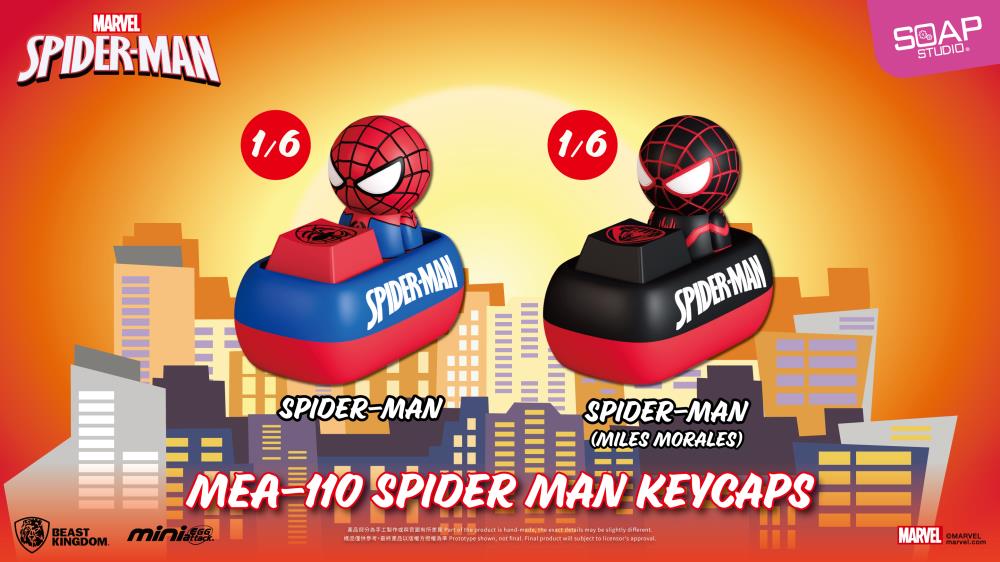 Marvel Mini Egg Attack MEA-110 Spider-Man Keycaps Box of 6 Random Keycaps Gallery Image 4