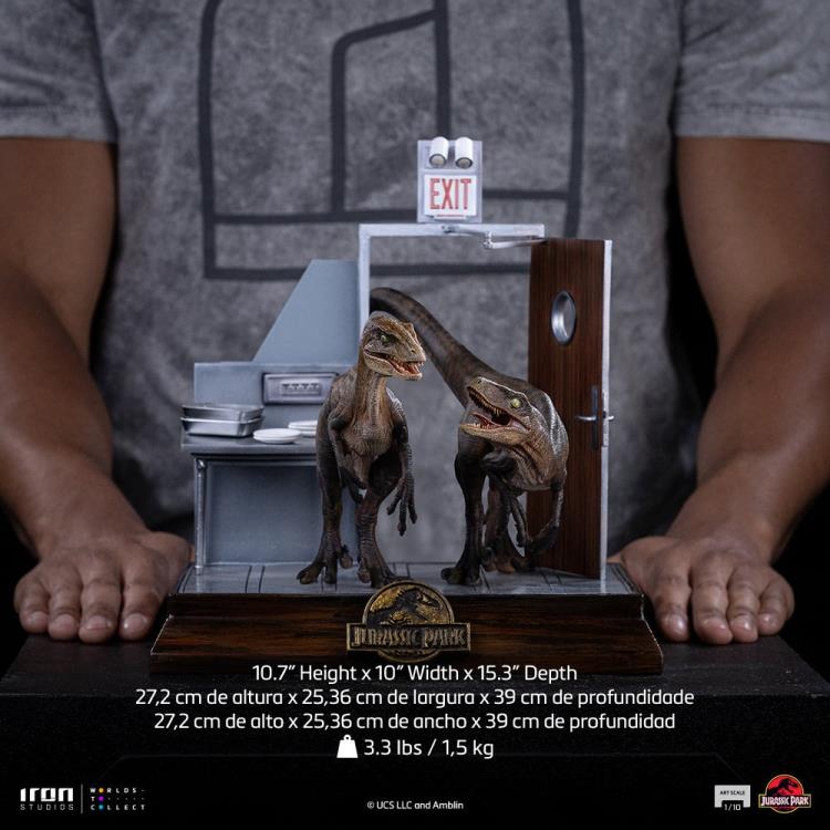 Jurassic Park Raptors at the Kitchen's Door 1/10 Art Scale Statue Gallery Image 18